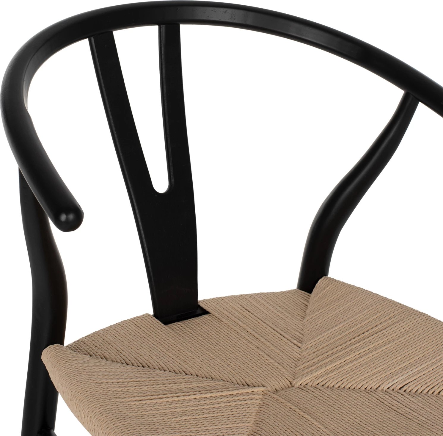 Karrige për bar BRAVE me shpinë Wishbone, dru ahu, ngjyrë e zezë, FH9405.02, 48x53x100H cm