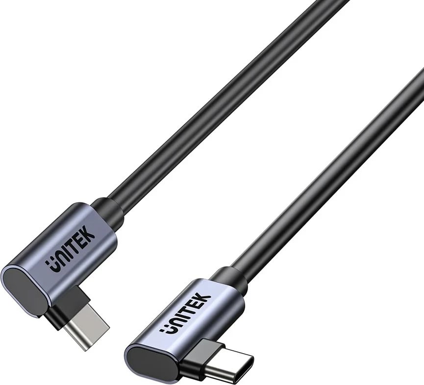 Kabllo USB C në USB C UNITEK C14147ABK01-1M, 1m, 100W, 90°, e zezë Kabllo USB C në USB C UNITEK C14147ABK01-1M, 1m, 100W, 90°, e zezë