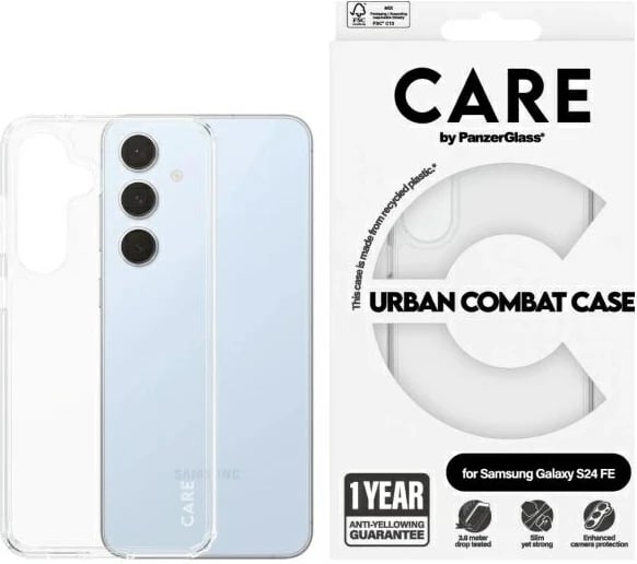 Mbështjellës PanzerGlass Urban Combat Case MagSafe për Samsung Galaxy S24 FE, zi