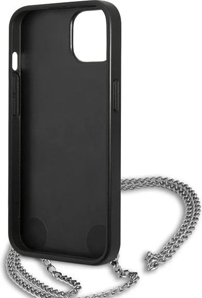 Mbështjellës Karl Lagerfeld Leather Textured and Chain për iPhone 13/14/15 6.1", Zi