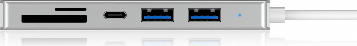 HUB USB Type-C IcyBox IB-HUB1413-CR me 3 porta USB dhe lexues kartelash, Argjend