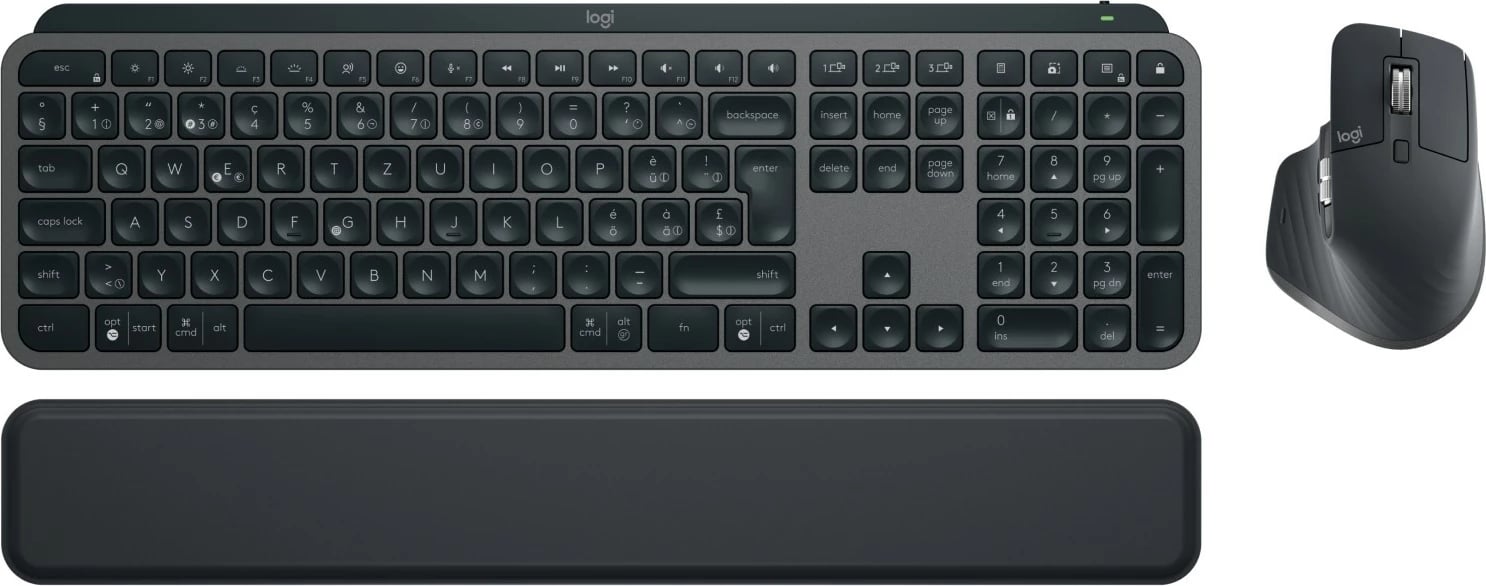 Komplet maus dhe tastierë Logitech 920-010928, Wireless, RF Wireless + Bluetooth, QWERTZ, LED, Graphite