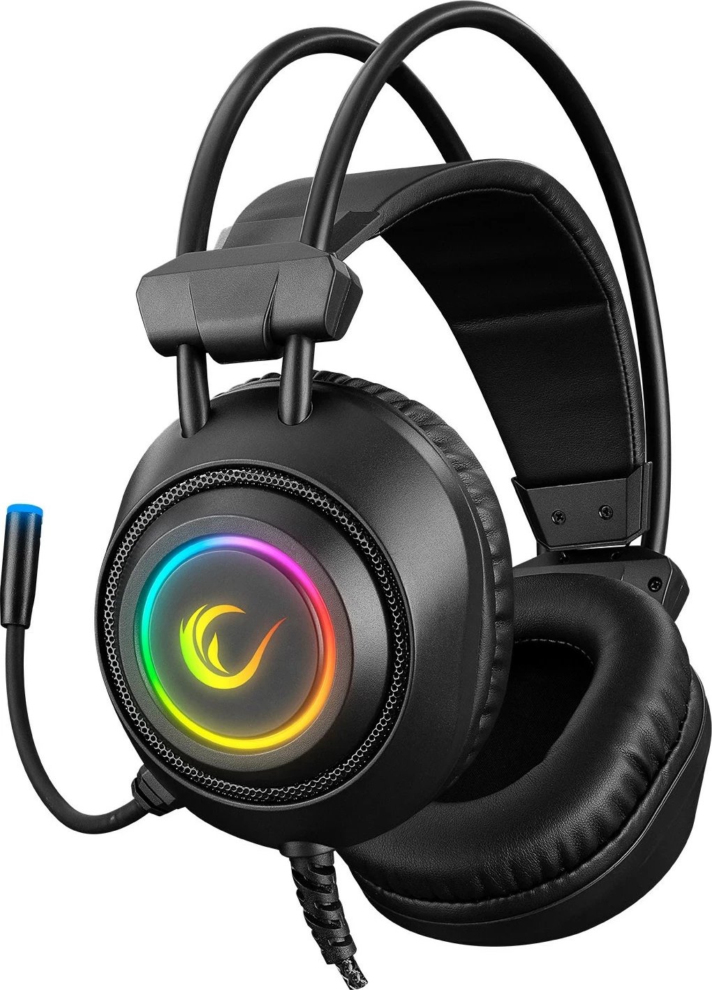 Kufje gaming Rampage RM-K19, me mikrofon, RGB, USB, të zeza-kuqe Kufje gaming Rampage RM-K19, me mikrofon, RGB, USB, të zeza-kuqe