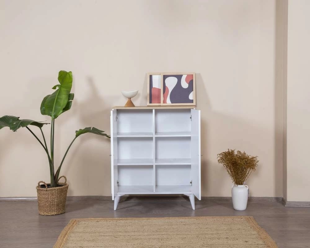 Bufe Skye Decor, ngjyrë e bardhë, lis