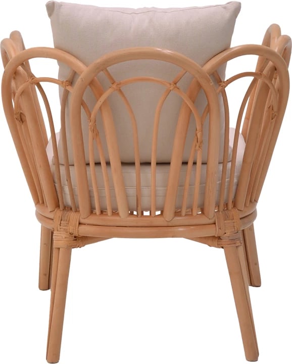 Karrige Tania ratan natyral-jastëk i bardhë 76x76x76cm