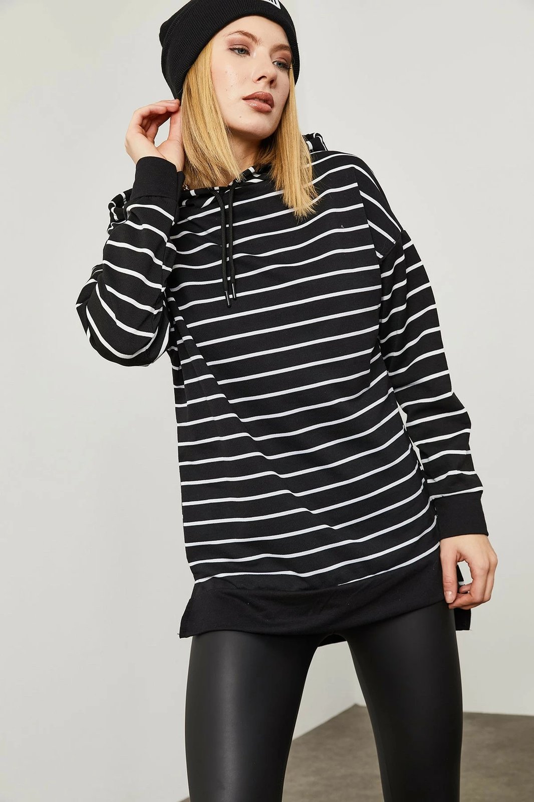 Bluze e trashë Jumeon, 2KXK8-45516, e zezë, e bardhë