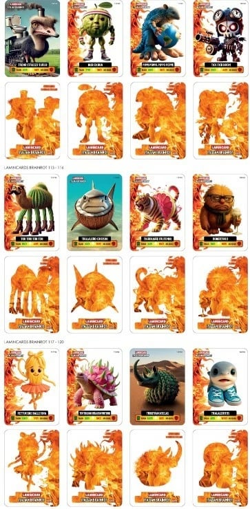 Kartela koleksioni Pulio Brainrot Laminacard 1180596, 5 karta për sashe, display 24 sashe