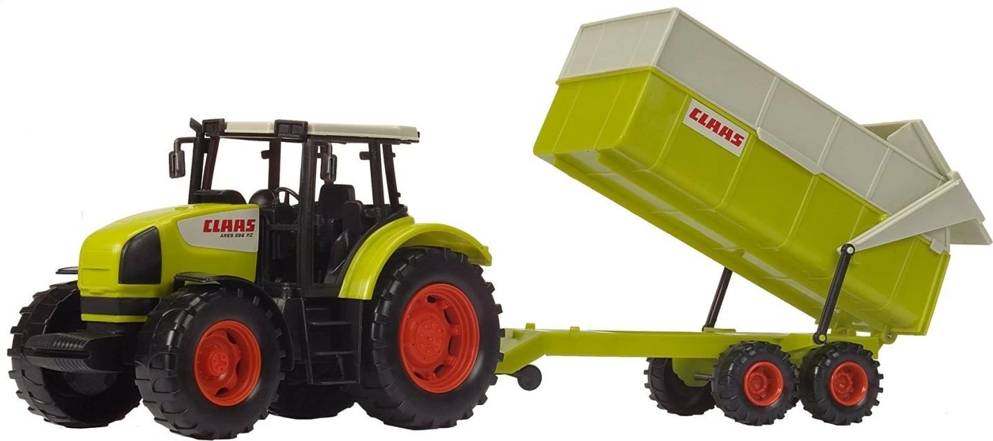 Traktor lodër Dickie Claas Ares me rimorkio, i gjelbër, 57 cm