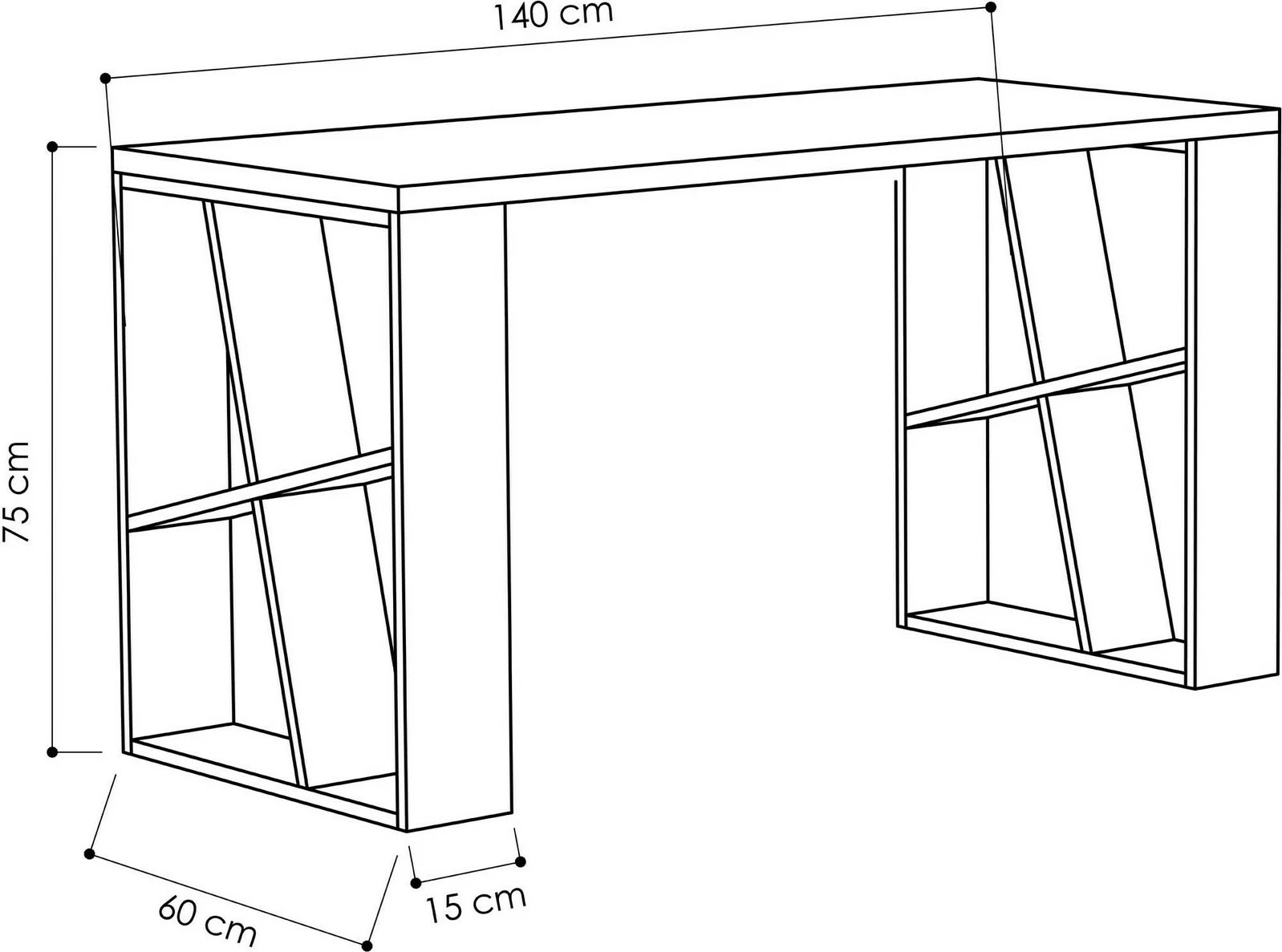 Tavolinë pune Skye Decor, ngjyrë mjaltë-bardhë, antracit