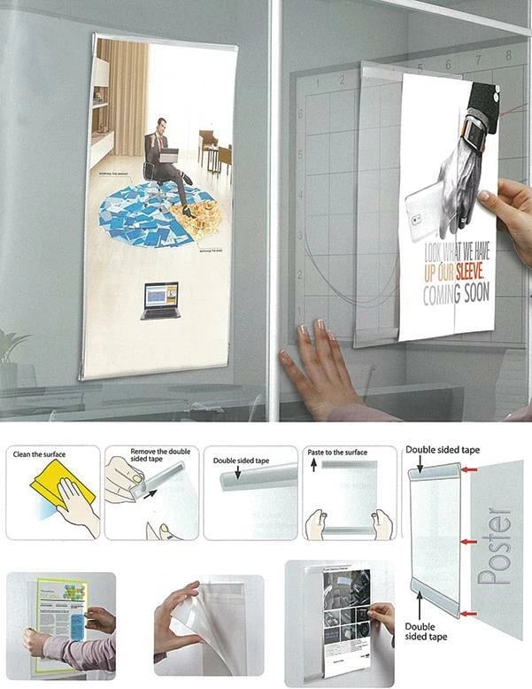 Xhep transparent ngjitës për prezantime M&T, A4, horizontal