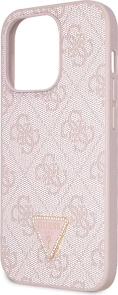 Mbështjellës Guess Crossbody 4G Metal Logo për iPhone 14 Pro, Rozë