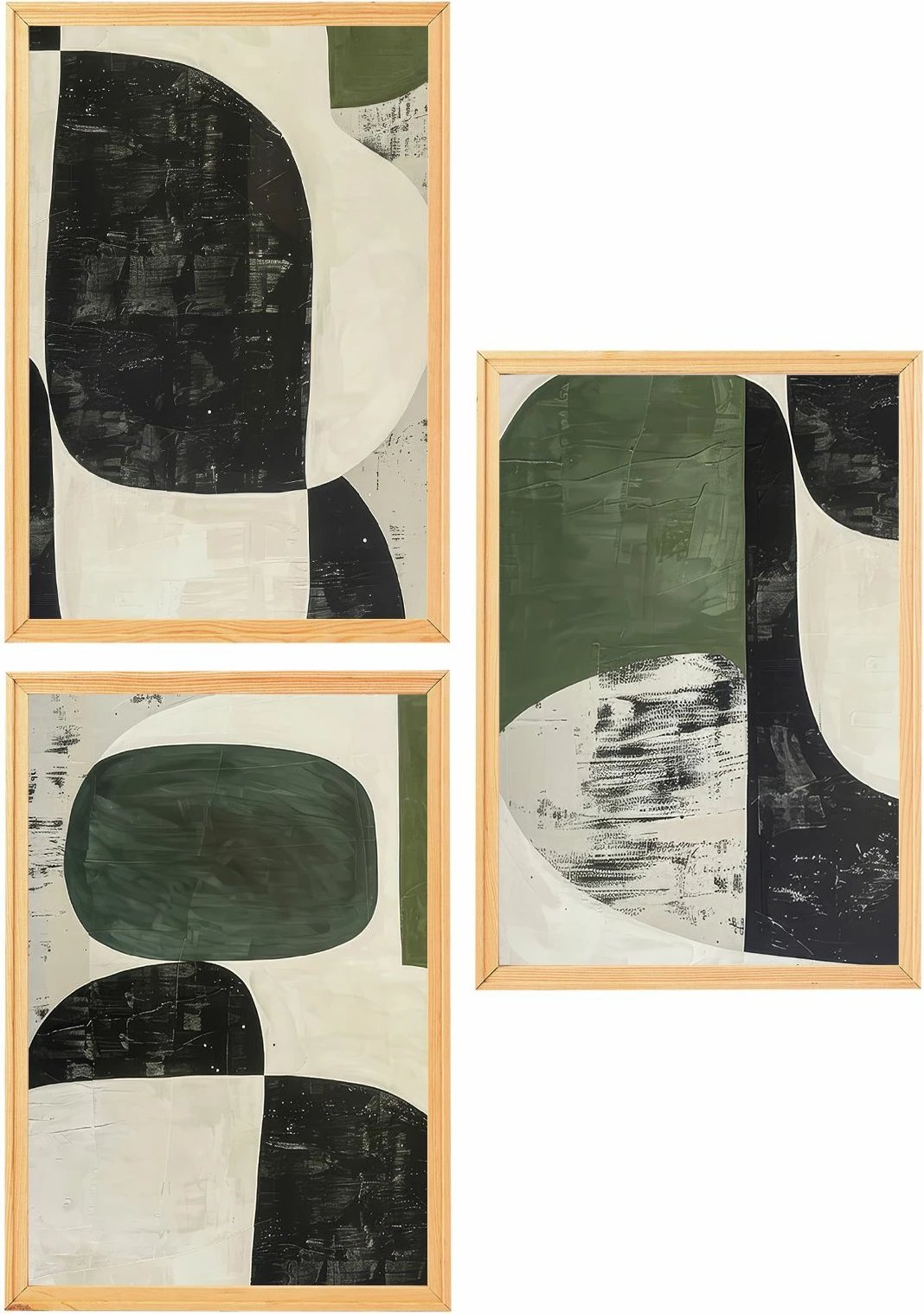 Set pikturash dekorative me kornizë MDF, 3 copë, Wallity, Myk3015-1