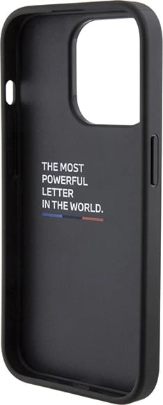 Mbështjellës BMW Grip Stand Smooth & Perforated për iPhone 15 Pro Max, i zi