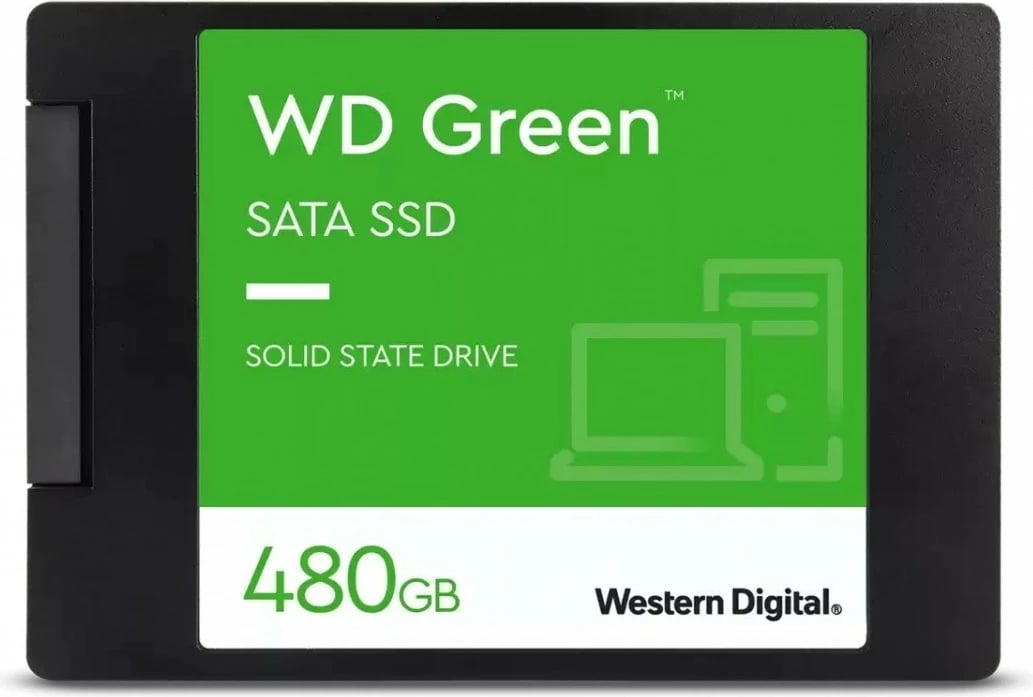 Kasë SSD Western Digital WD Green, 480GB, 2.5", SATA III, E zezë