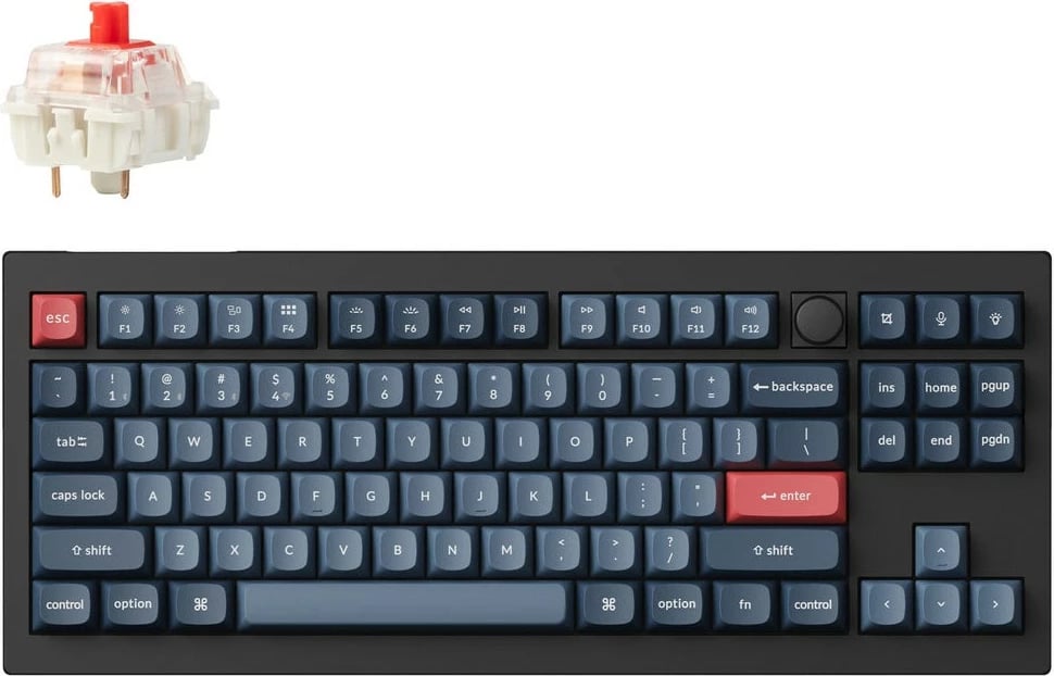 Tastierë mekanike Keychron V3 Max, Gateron Jupiter Red, RGB, QWERTZ, wireless/bluetooth, zi/blu