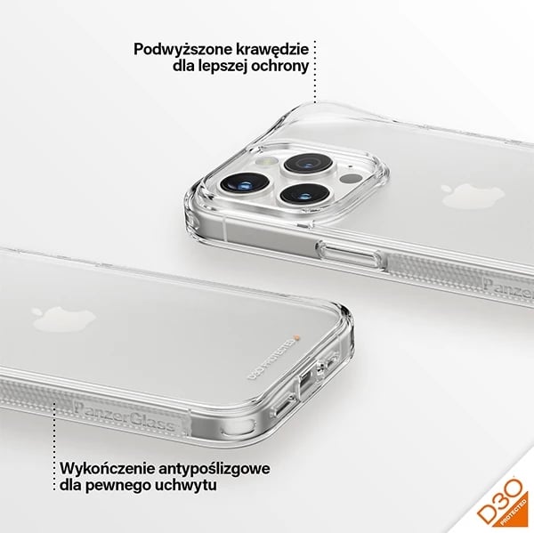 Mbështjellës PanzerGlass HardCase me D3O për iPhone 15 Pro, transparent