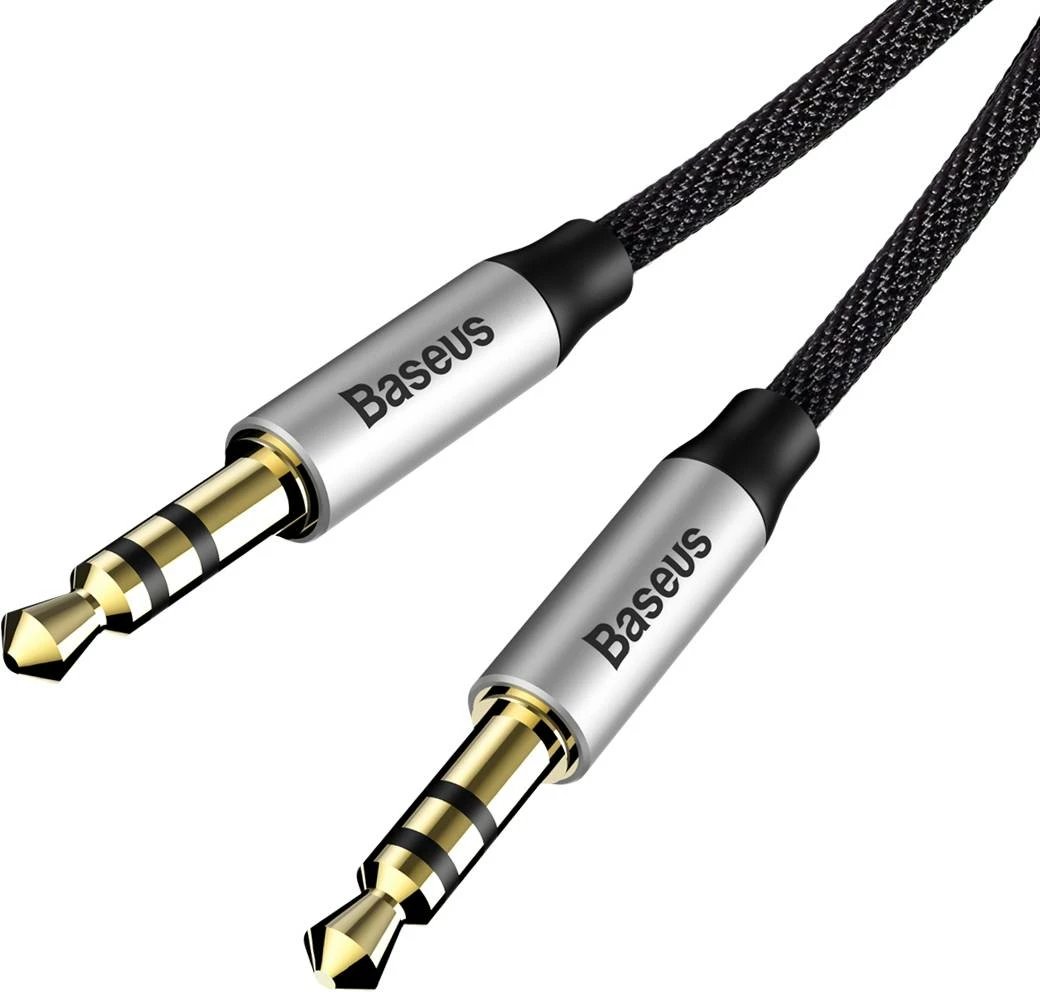 Kabllo audio AUX Baseus Yiven M30, 1m, mini jack 3.5mm, argjendtë-e zezë Kabllo audio AUX Baseus Yiven M30, 1m, mini jack 3.5mm, argjendtë-e zezë