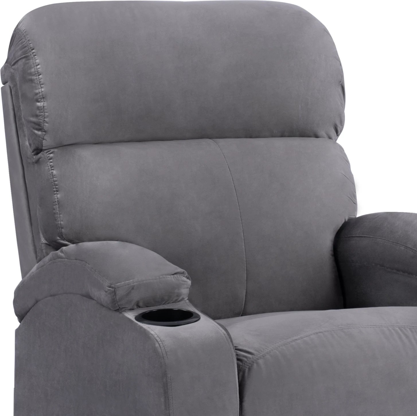 Fotel RELAX me mekanizëm shtrirjeje, kadife gri, FH0122.10, 80x92-168x102 cm