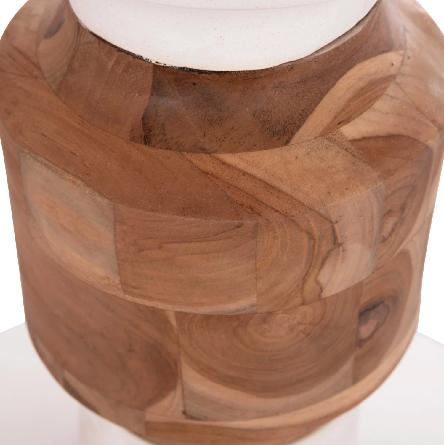 Vazo dekorative për dysheme NEBULA, fibër-cement, dru tik, e bardhë, Φ60x115cm