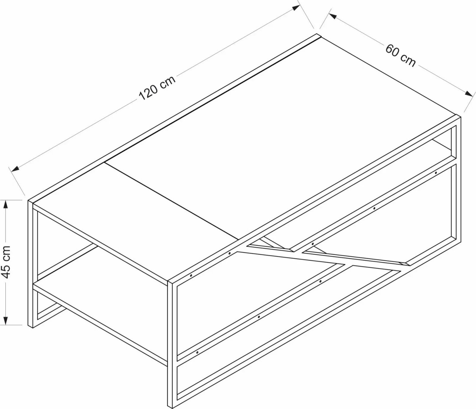 Tavolinë kafeje Emma, ngjyrë antracit, Skye Decor, 8917