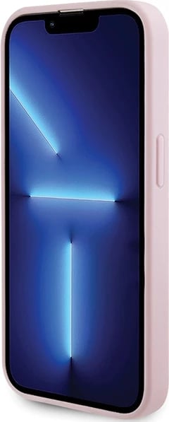 Mbështjellës Guess GUHMP13LPSAHMCP për iPhone 13 Pro / 13, Saffiano MagSafe, rozë