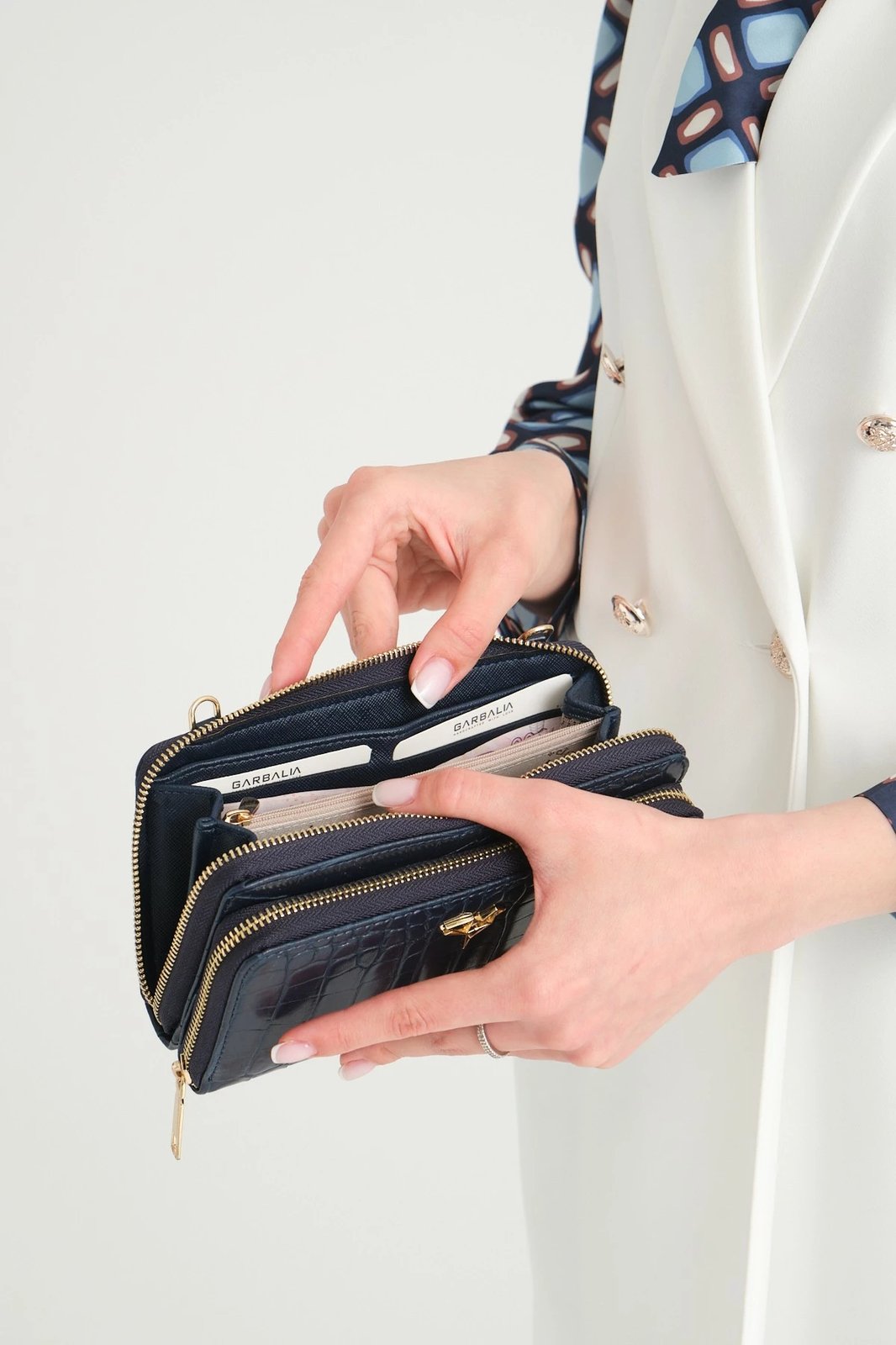 Portofol për gra, lëkurë PU, ngjyrë blu e errët, Zoozie Bags