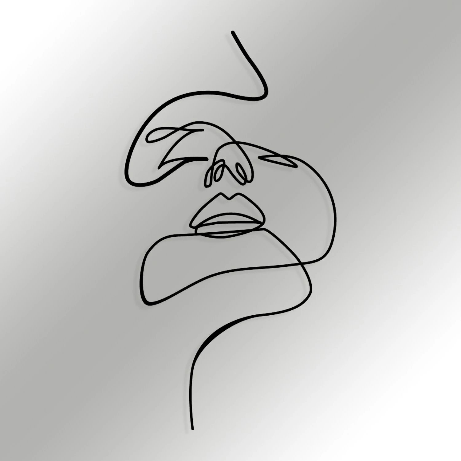 Aksesor dekorativ metalik për mur, Wallity Glycon, ngjyrë e zezë, 36x68cm