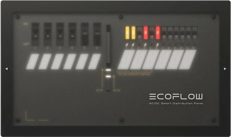 Panel shpërndarës EcoFlow AC/DC, smart home, i zi