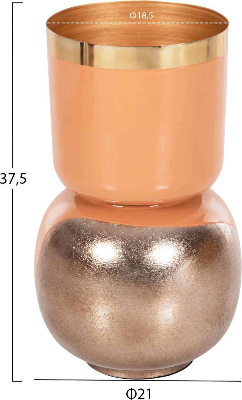 Vazo dekorative për tavolinë, ngjyrë salmon-argjendi, FH4233.02, Φ21x37.5H cm Vazo dekorative për tavolinë, ngjyrë salmon-argjendi, FH4233.02, Φ21x37.5H cm