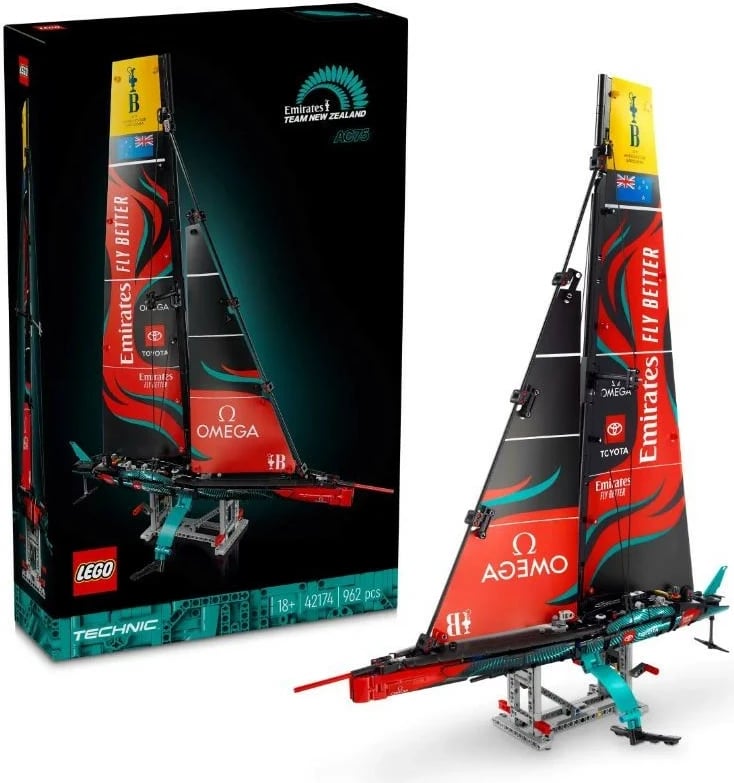 Set ndërtimi LEGO Technic 42174 Emirates Team New Zealand AC75, 962 pjesë, i zi/e kuqe