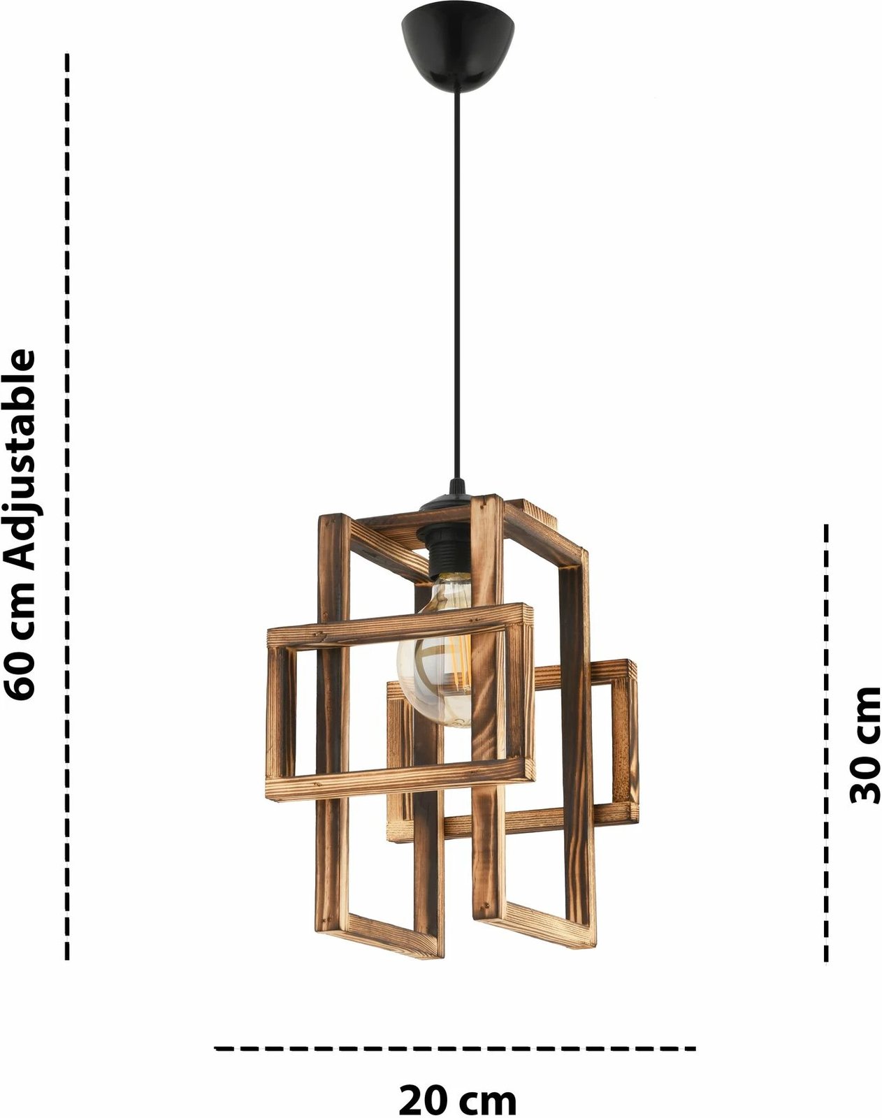 Llambë tavani Opviq, trup druri, Multirec, kafe dhe e zezë