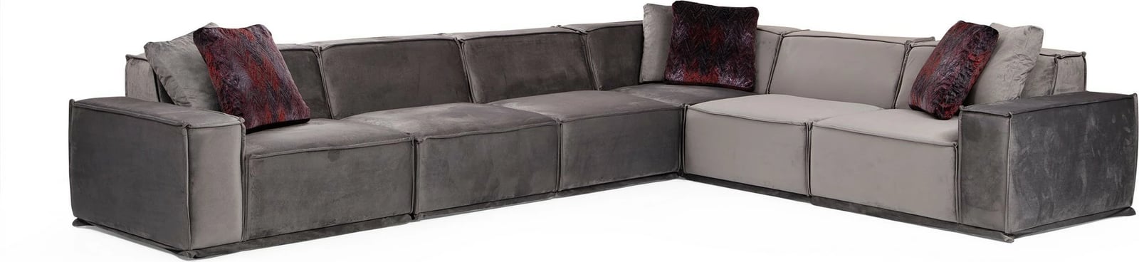 Këndare Atelier del Sofa, Lego Corner 2 (L1-O1-O1-C-O1-1R), ngjyrë gri