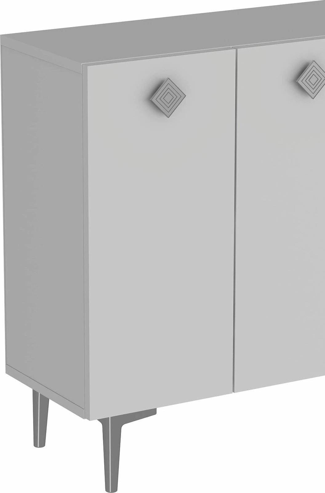 Konsol Skye Decor, e bardhë, argjend