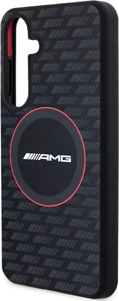 Mbështjellës Mercedes AMG Silicone Carbon Pattern MagSafe për Samsung Galaxy S24+, i zi