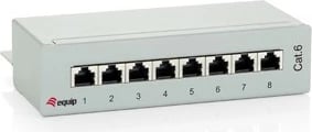Patch panel rrjeti Equip 8 porta, Cat.6, desktop, gri