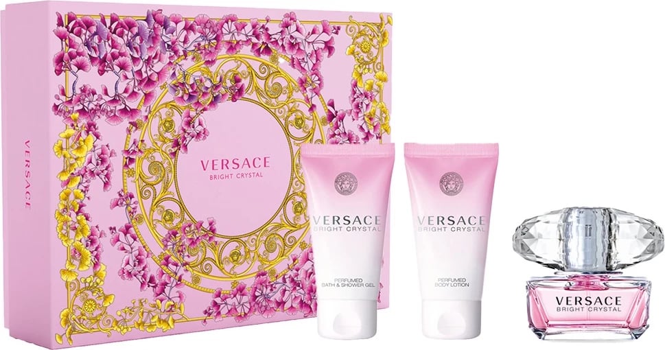 Set Eau de Toilette për femra Versace Bright Crystal 50ml + Body Balm 50ml + Shower Gel 50ml