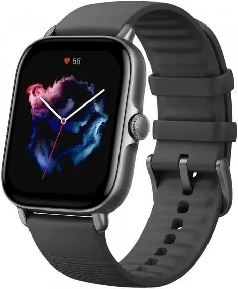 Smartwatch, Amazfit, GTS 3 W2035OVN, ekran 1.75" AMOLED, bateri deri 12 ditë, Bluetooth, Black Graphite