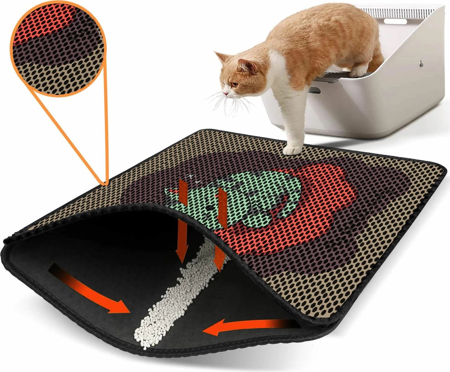 Tapet për rërë mace, shumëngjyrësh, Paws & Whiskers, Nrszn0046, 45x60cm