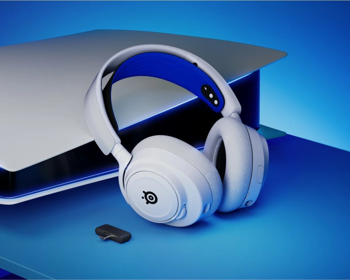 Kufje SteelSeries Arctis Nova 7P, Wireless, Gaming, 20 - 20000 Hz, Blu, Bardhë