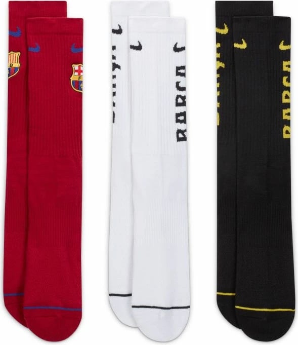 Çorape Nike FC Barcelona për meshkuj dhe fëmijë, të bardha, të zeza, të kuqe