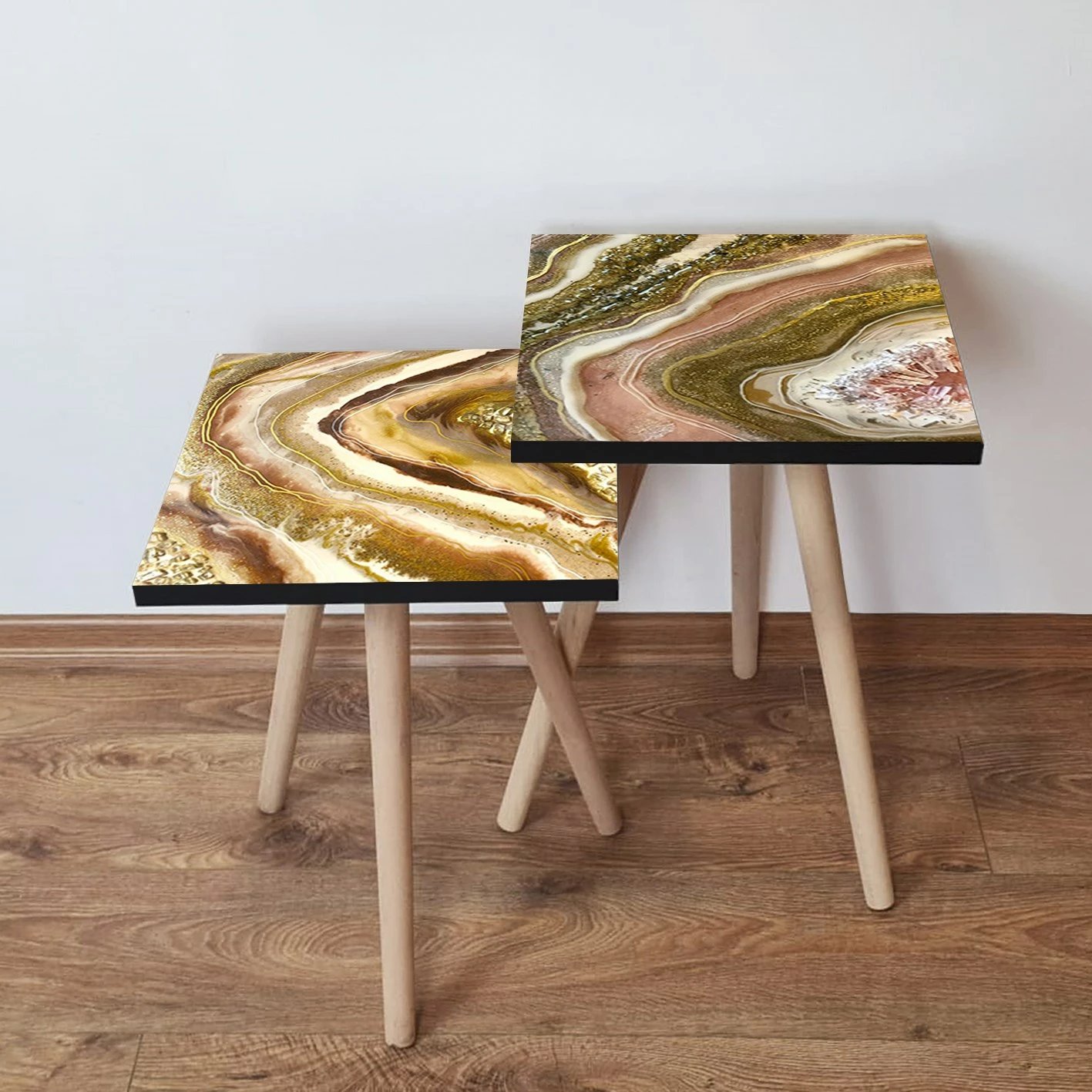 Set tavolinash të mbivendosura, shumëngjyrëshe, Skye Decor, 2 copë, 2Shp460