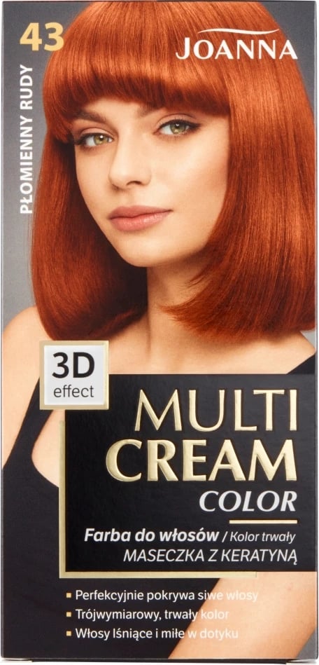 Ngjyrë për flokë për femra Joanna Multi Cream Color 43 Fiery Red, 1 copë