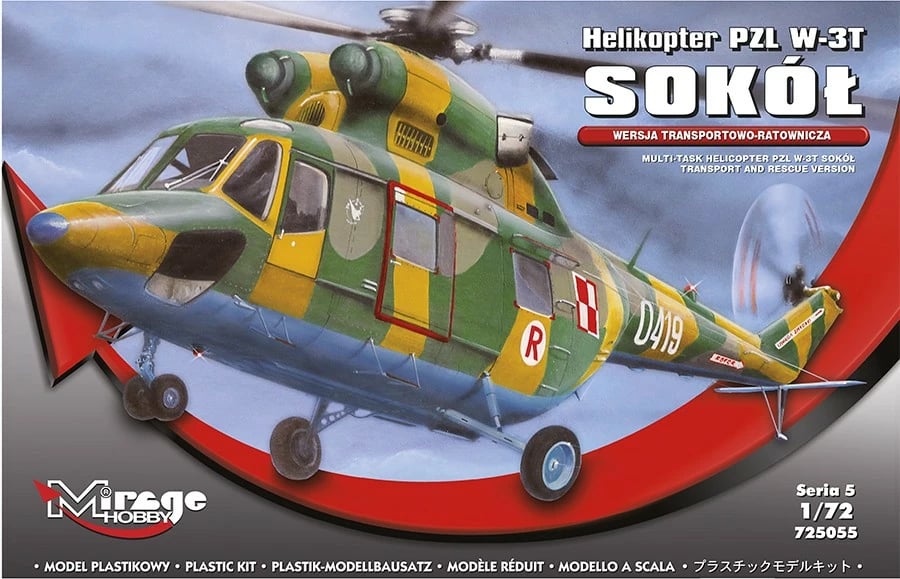 Model plastik helikopter Mirage PZL W-3T Sokół, 1:72, shumëngjyrësh