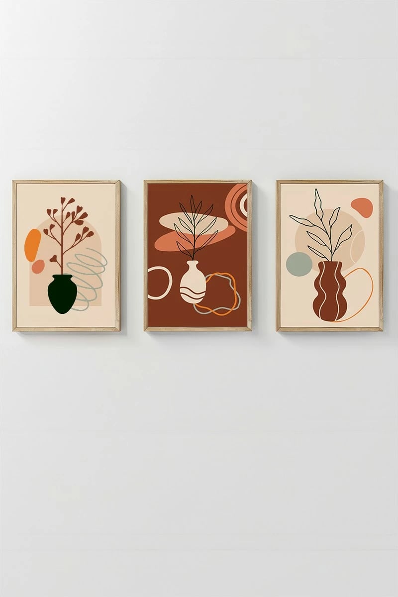 Pikturë dekorative me kornizë (3 copë), Wallity, 3Dartsohoset105