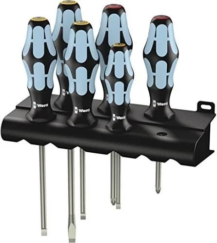 Set kaçavidash WERA 3334/6, Metal, me mbajtës, Ngjyrë e zezë