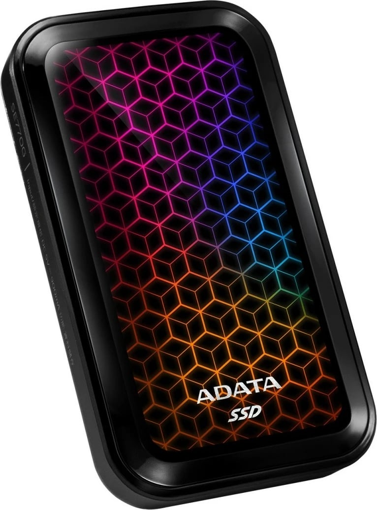 SSD i jashtëm Adata SE770G, 2TB, USB 3.2, RGB, i zi