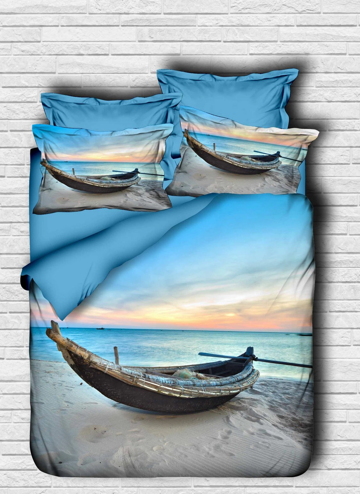 Set mbulesë për jorgan Super King, L'essentiel, blu/bezhë, 3 pjesë