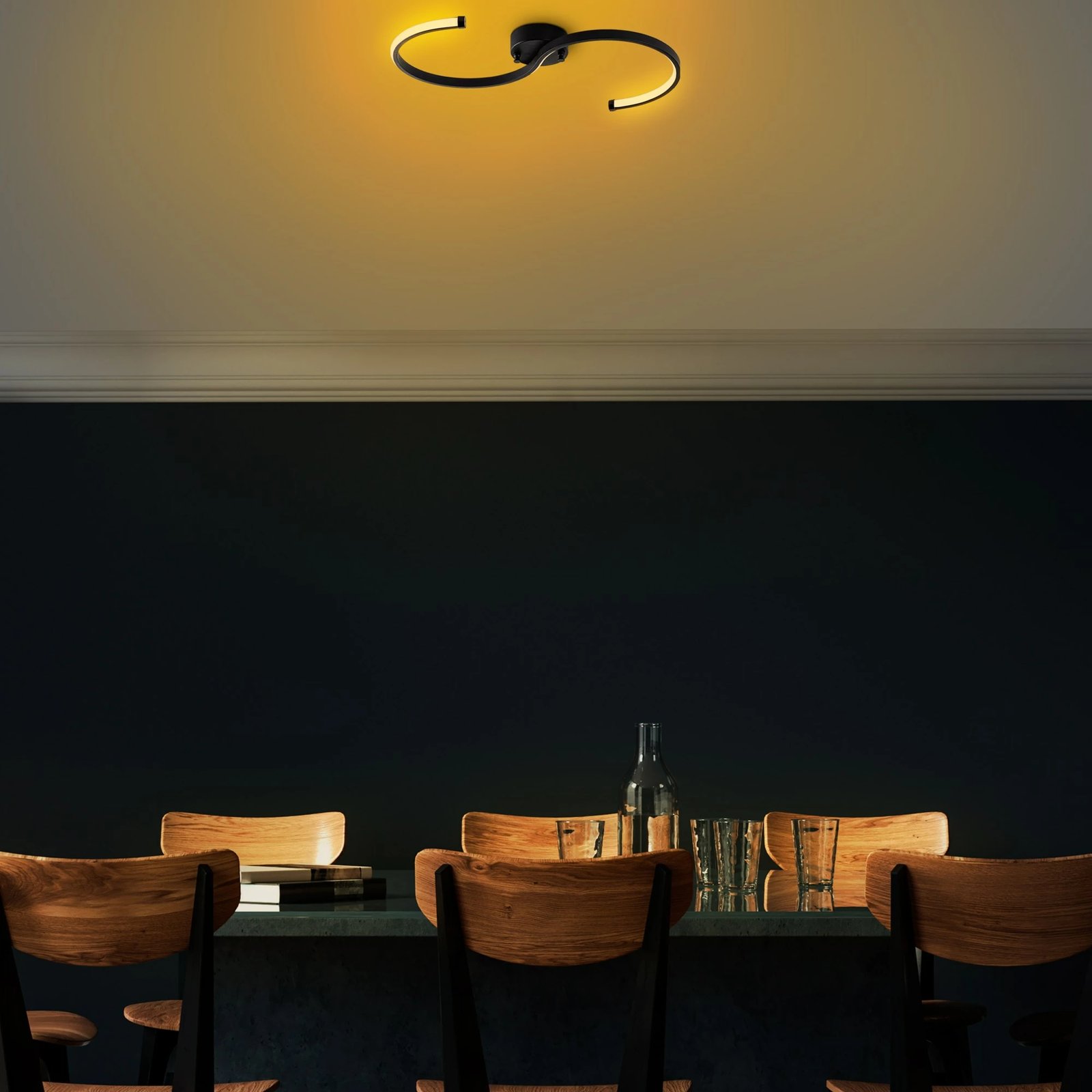 Llambë tavani moderne Opviq, Es - 13583, ngjyrë e zezë