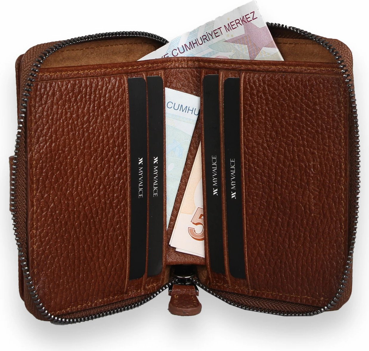 Portofol lëkure, ngjyrë kafe, Zoozie Bags, 4243