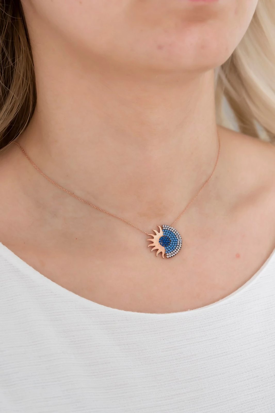 Varëse argjendi, Jumeon, NRZ99150, ngjyrë rozë ari, blu e kaltër